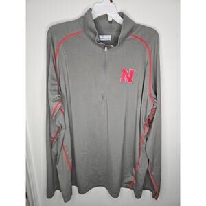 Nebraska Huskers Columbia 1/4 Zip Pullover Mens XL Shirt Jacket Logo NCAA